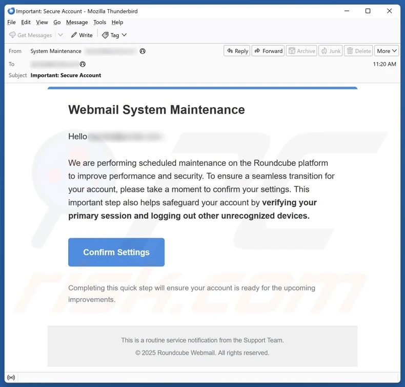 Email Setting & Maintenance
